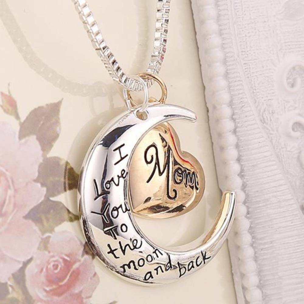 I Love You To The Moon And Back Mom Necklace - Picture 7 of 8