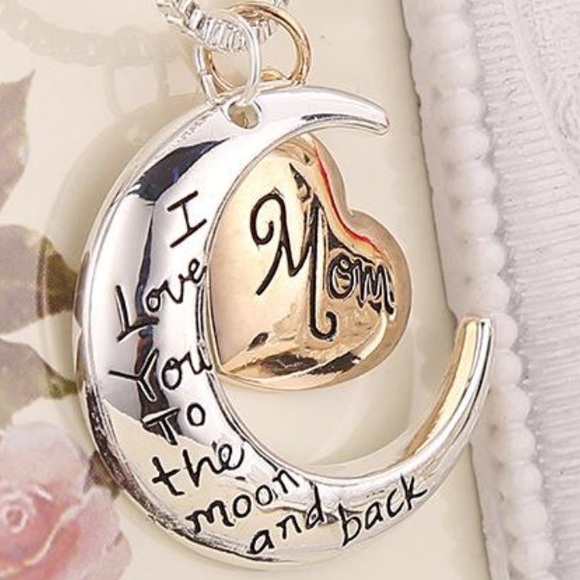 I Love You To The Moon And Back Mom Necklace - Picture 2 of 8
