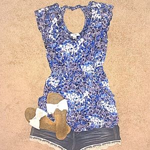 Forever 21 watercolor floral babydoll pocket smock