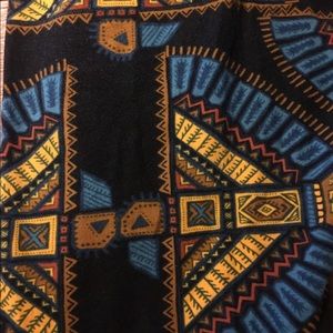 LulaRoe Navy Gold Aztec OS Leggings