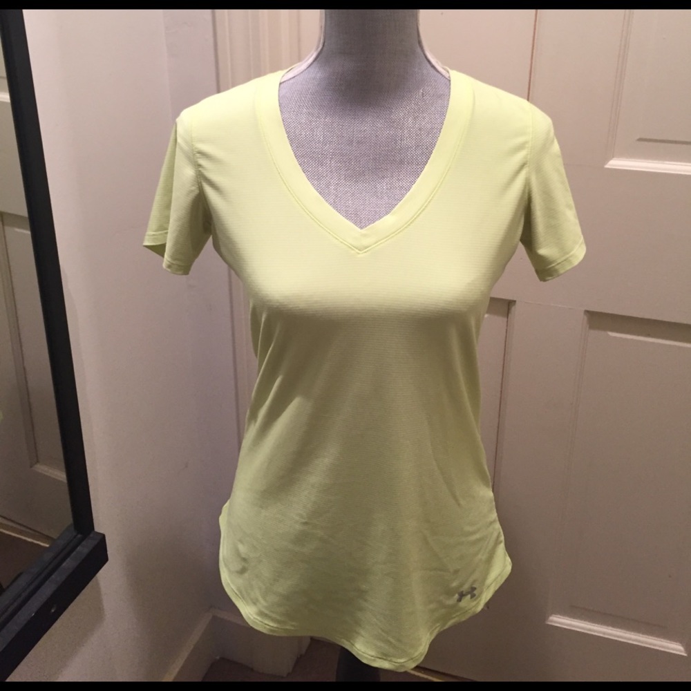 Under armour yellow stripped athletic t