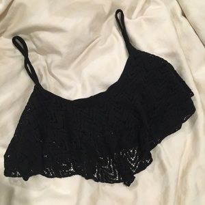 Foreign Exchange Black Lace Crop Top
