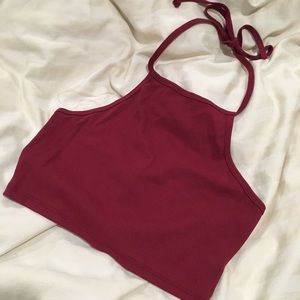 Full Tilt Tie Halter Crop Top