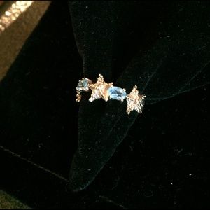 14k Gold and Blue Topaz Starfish Ring