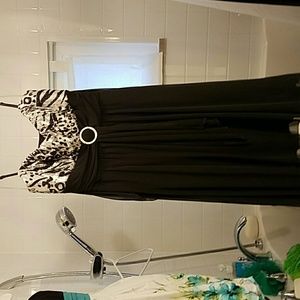 Sequin animal print black dress