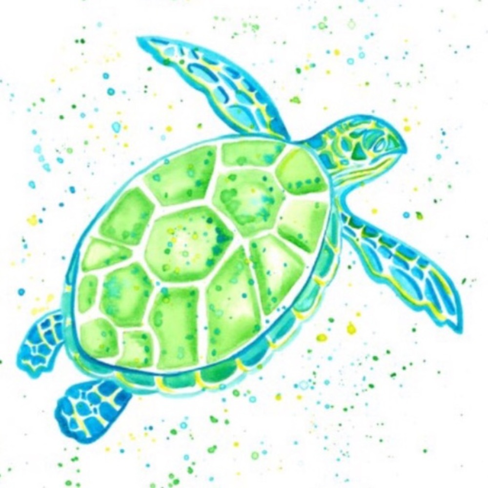 SALE! 🌴 Sea Turtle Watercolor Print 8x10 🌴