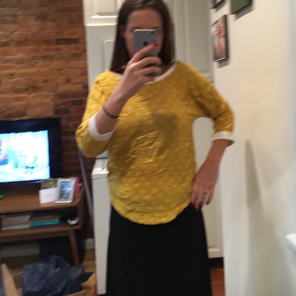 Yellow polka dot blouse