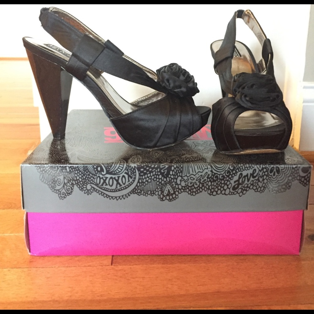 Black satin heels MIX No 6