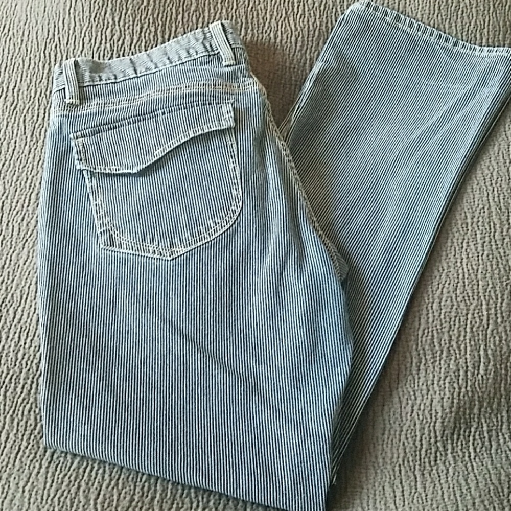 Old navy denim pinstripe trousers sz 14