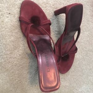 Bebe maroon suede heels sz 8 b
