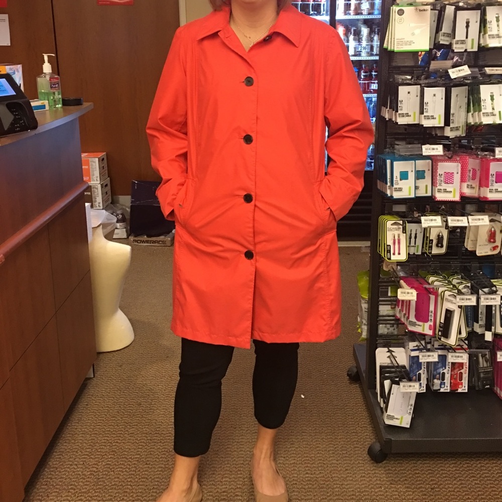 Lands End Salmon/Coral Trench Coat