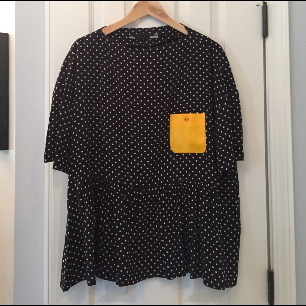 Love Moschino Blouse - Black and White Polka Dots