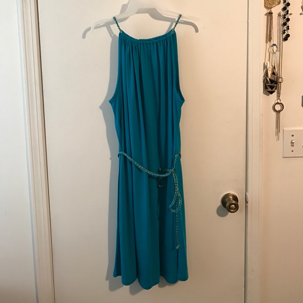 Teal sleeveless dress