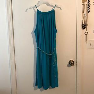 Teal sleeveless dress
