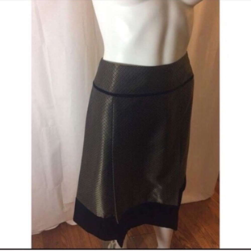 Ann Taylor Black & Bronze A-Line Skirt