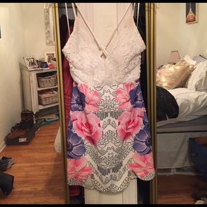 Form fitted lace top dress