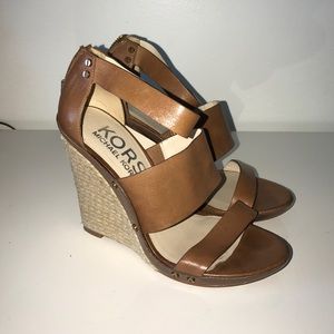 KORS Michael Kors leather espadrille wedge