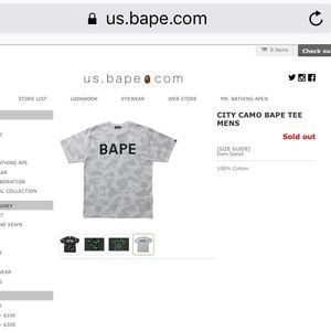 City Camo Bape Tee - Glow in the dark