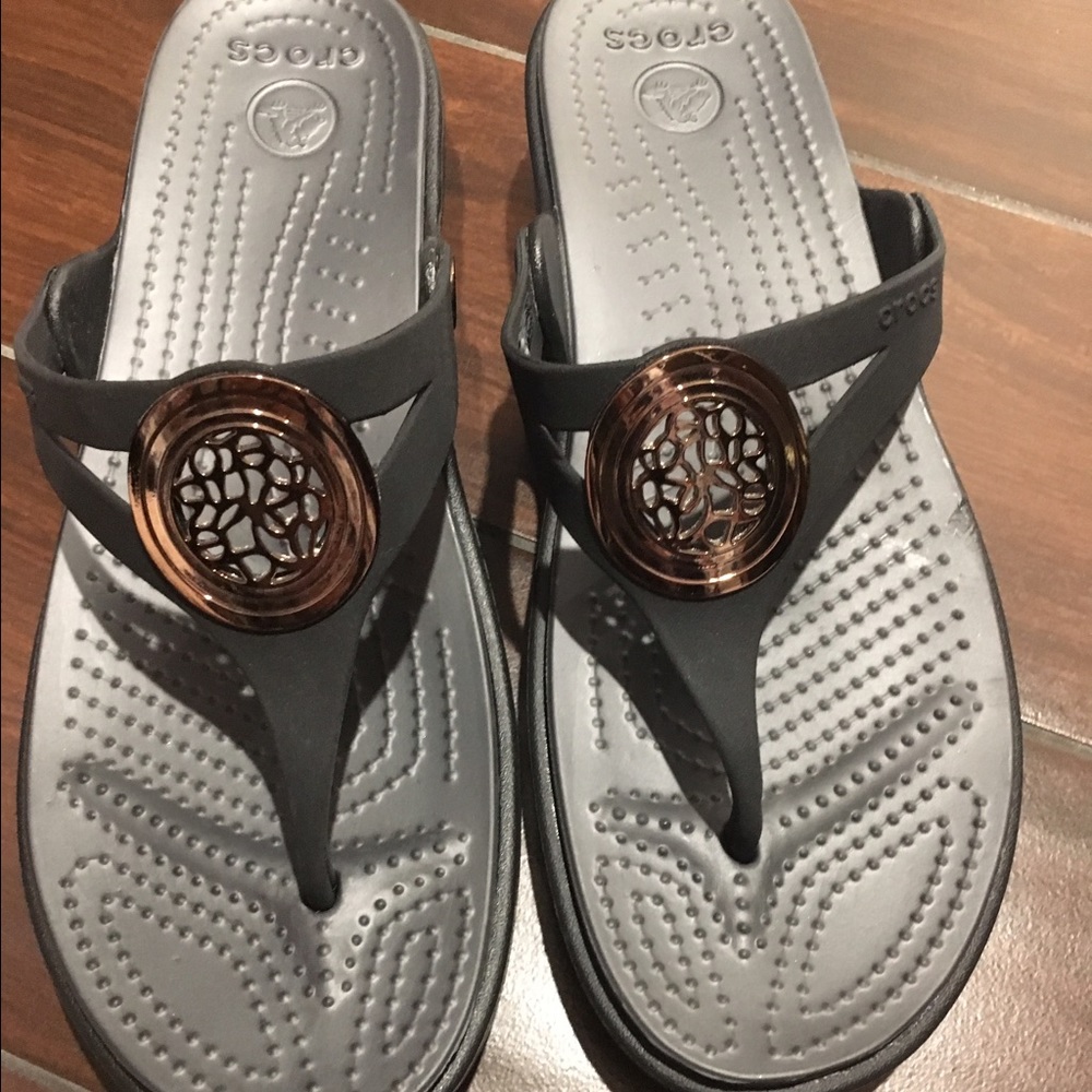 Crocs black wedge sandal