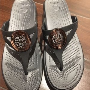 Crocs black wedge sandal