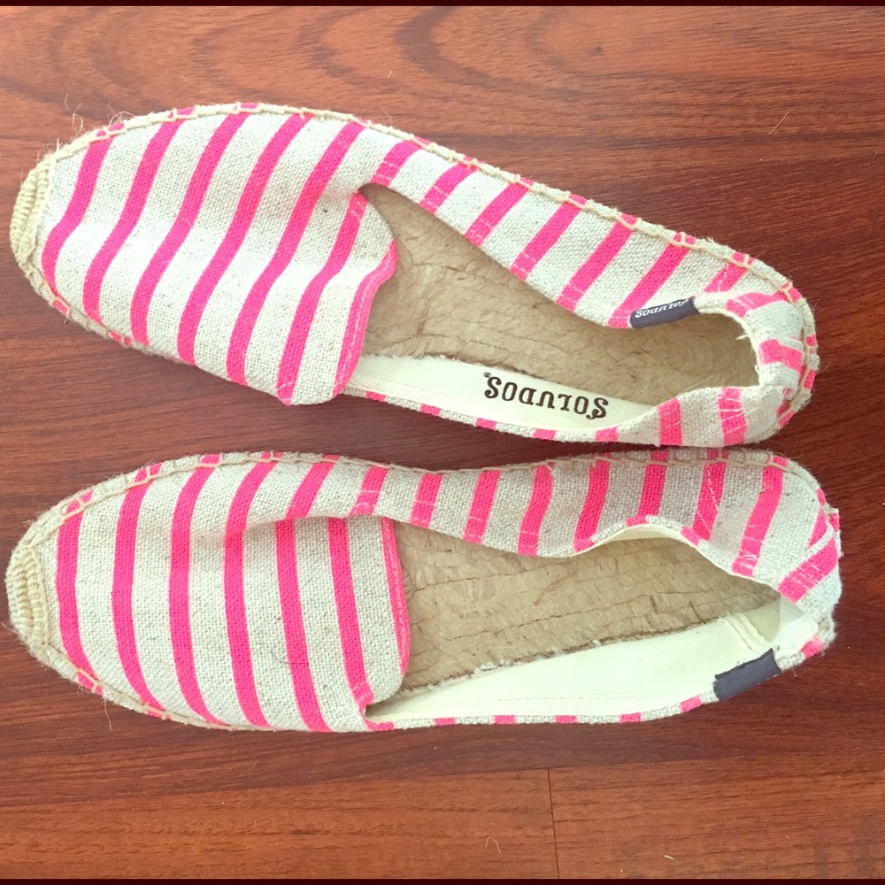 Soludos Beige & Pink Striped Smoking Slipper