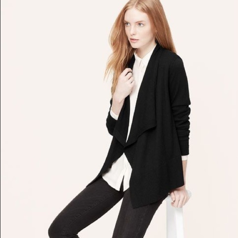 LOFT Merino wool blend waterfall sweater