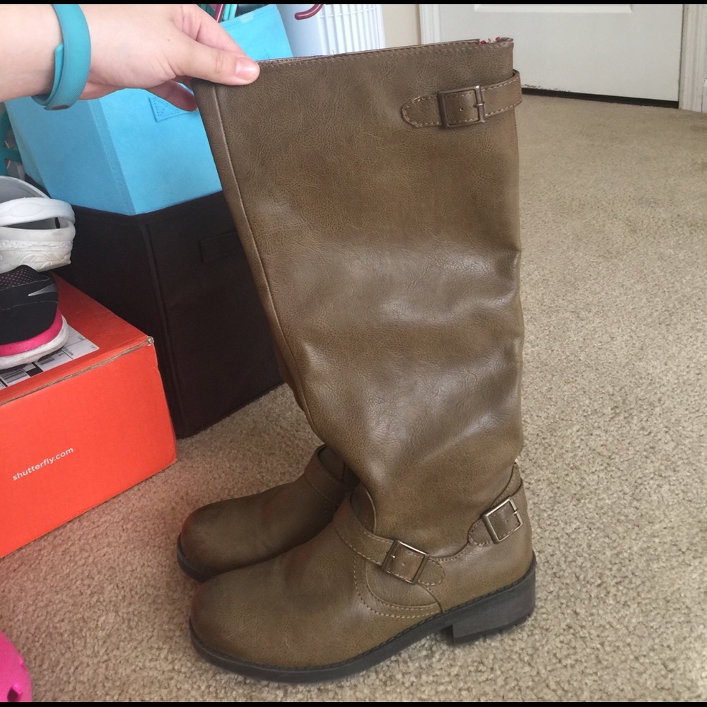 Knee high boots.