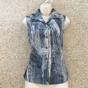 Harley-Davidson button up sleeveless blouse. EUC