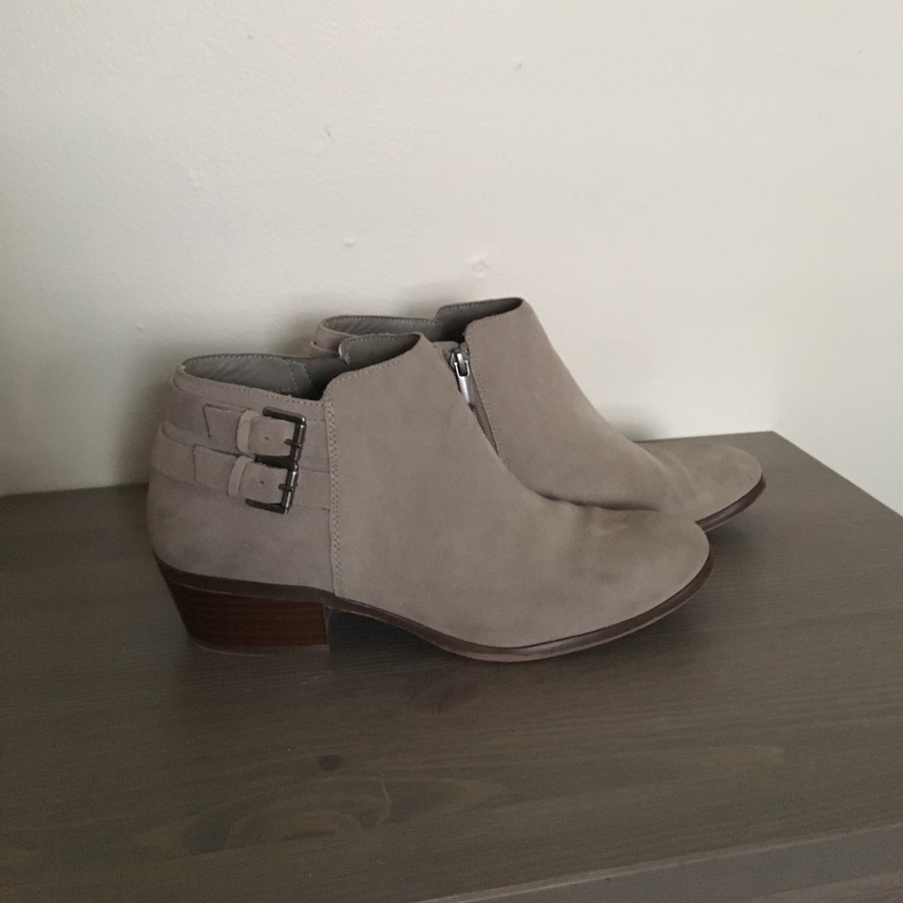 Gray suede boots