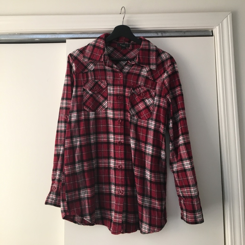 XXI long sleeved plaid shirt