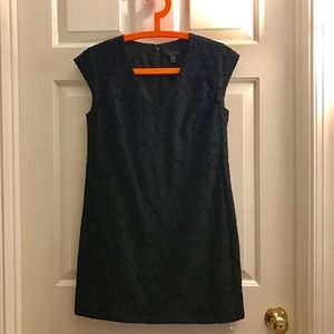 J. Crew black and blue mini lace dress