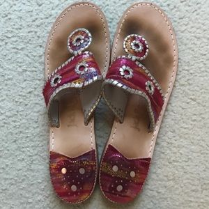Platinum/Multicolor Snakeskin Jack Rogers Sandals