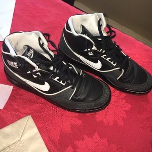 Black and white nike air high tops