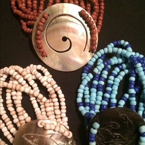 Trio set of multi-strand BEACHY bracelets