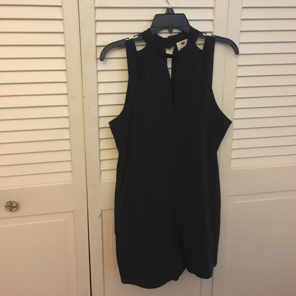 Navy blue chiffon romper