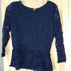 Navy lace top