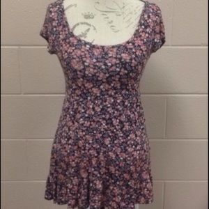Floral fitted-flare dress