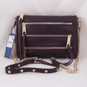 Mini 5 Zip Purse. Color:Bordeaux
