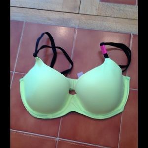 NWT PINK Lightly Lined Bra Neon Yellow 32D
