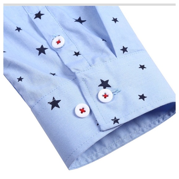 MENS BUTTON DOWN BABY BLUE CASUAL SHIRT - Picture 4 of 4