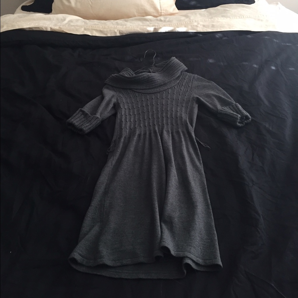 Cowl neck sweater dress