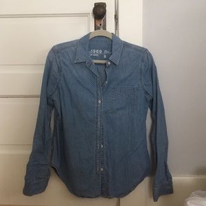 Gap Polkadot Chambray Top