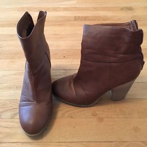 Brown bootie heel