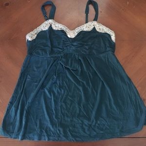 Soma Emerald Green Tank Top with Lace