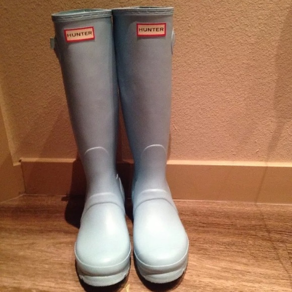 Hunter Shoes - Hunter tall Tiffany blue matte rain boots 7us