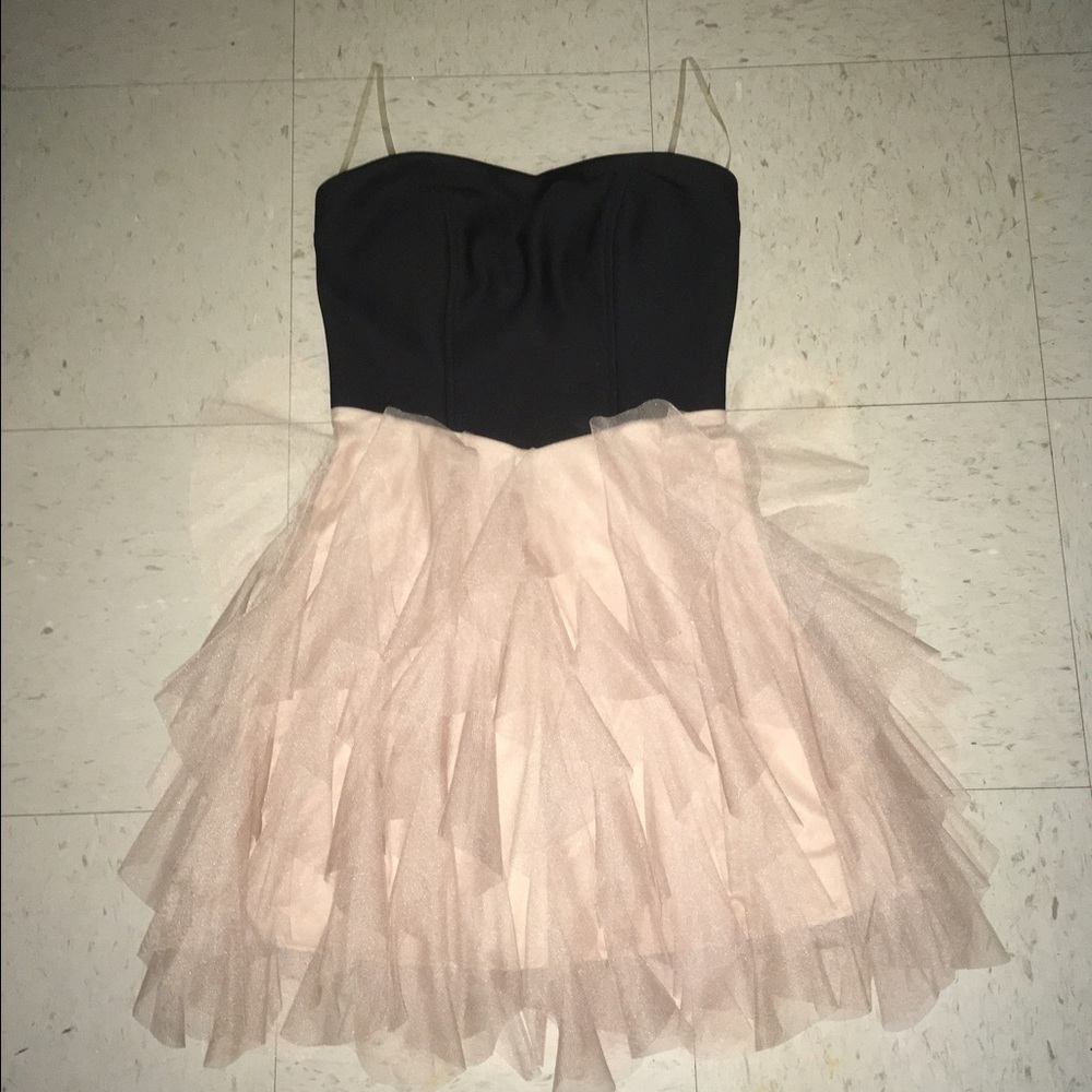 Strapless Black and beige dress