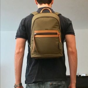 Tumi Dean Unisex Backpack Green/Tan Verona NWT