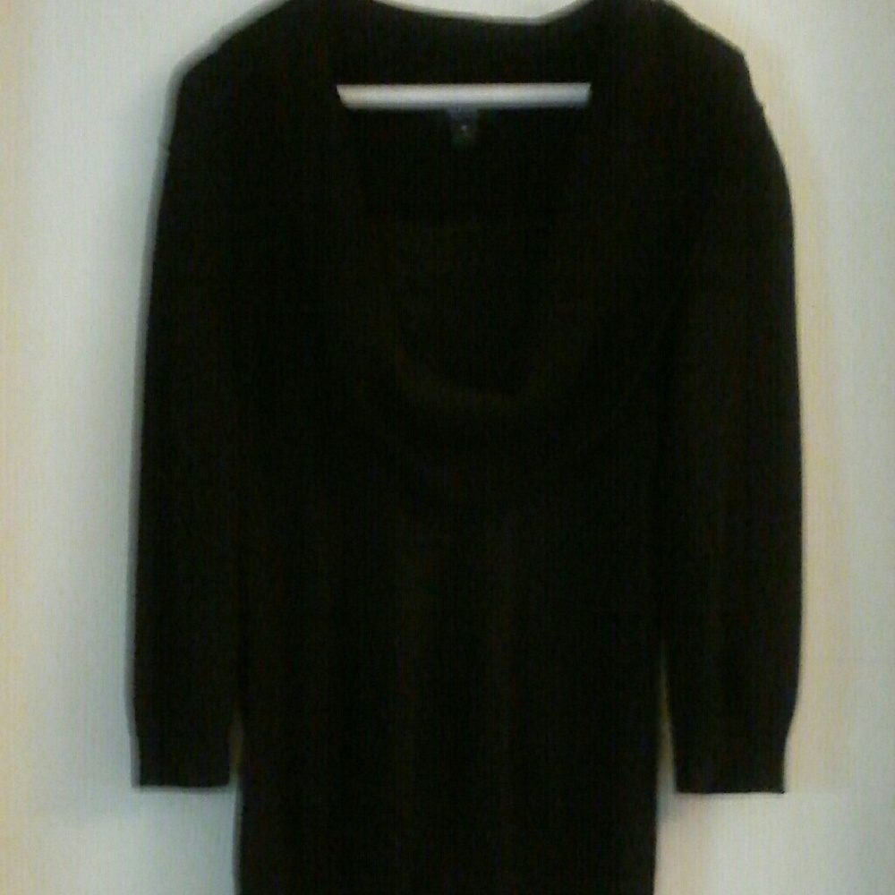 ALFANI BLACK SWEATER TOP PART LACE