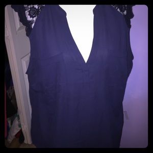 Worn once! Torrid 2X. Navy blue. Laced shoulder