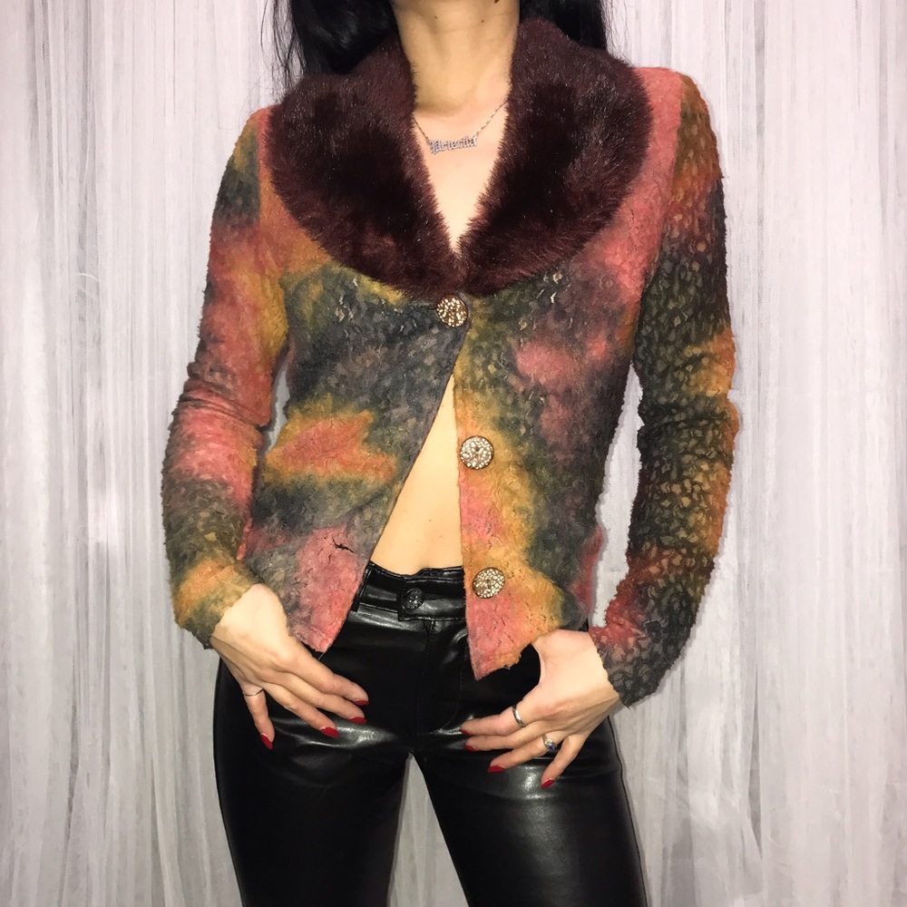 VINTAGE TIE DYE CARDIGAN